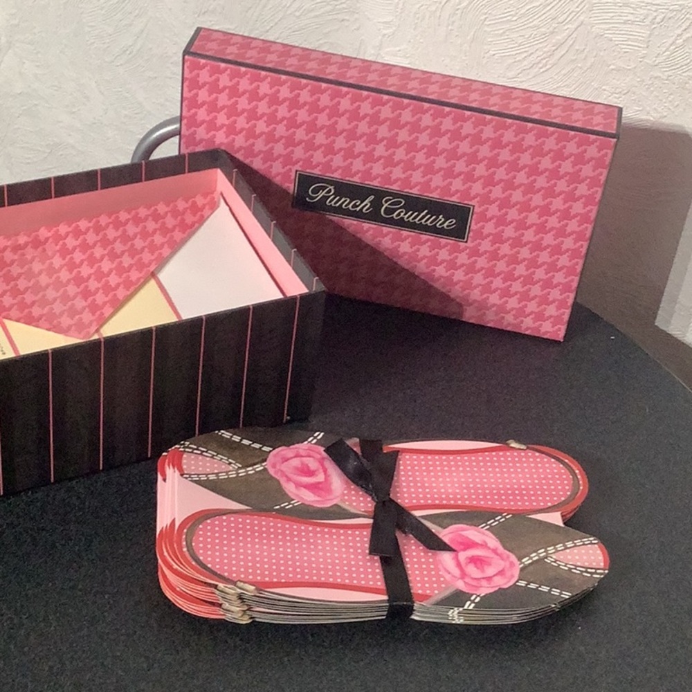Punch Couture - Stationary fun cards shoes & Envelopes in a decorative hard case